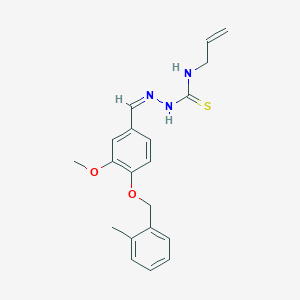 molecular formula C20H23N3O2S B7747476 (1Z,N'Z)-N-allyl-N'-(3-methoxy-4-((2-methylbenzyl)oxy)benzylidene)carbamohydrazonothioic acid 