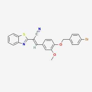 molecular formula C24H17BrN2O2S B7747508 (2E)-2-(1,3-benzothiazol-2-yl)-3-{4-[(4-bromobenzyl)oxy]-3-methoxyphenyl}prop-2-enenitrile 