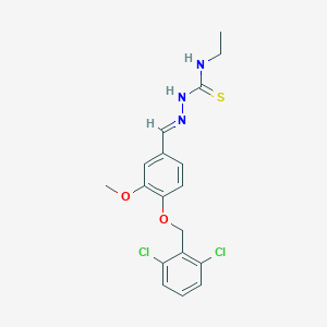 molecular formula C18H19Cl2N3O2S B7747512 1-[(E)-[4-[(2,6-dichlorophenyl)methoxy]-3-methoxyphenyl]methylideneamino]-3-ethylthiourea 