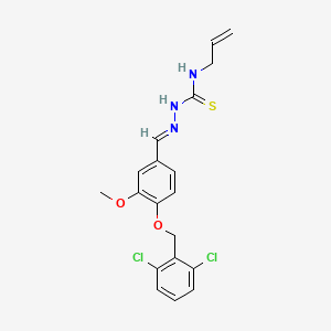 molecular formula C19H19Cl2N3O2S B7747518 1-[(E)-[4-[(2,6-dichlorophenyl)methoxy]-3-methoxyphenyl]methylideneamino]-3-prop-2-enylthiourea 