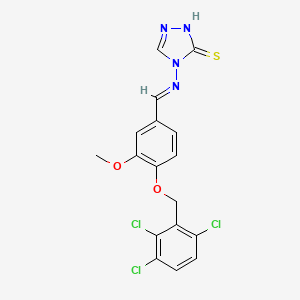 molecular formula C17H13Cl3N4O2S B7747528 (E)-4-((3-methoxy-4-((2,3,6-trichlorobenzyl)oxy)benzylidene)amino)-4H-1,2,4-triazole-3-thiol 