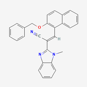 (E)-2-(1-methylbenzimidazol-2-yl)-3-(2-phenylmethoxynaphthalen-1-yl)prop-2-enenitrile