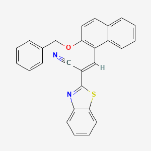 molecular formula C27H18N2OS B7747545 (E)-2-(1,3-benzothiazol-2-yl)-3-(2-phenylmethoxynaphthalen-1-yl)prop-2-enenitrile 