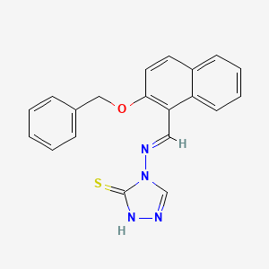 molecular formula C20H16N4OS B7747552 4-({(E)-[2-(benzyloxy)naphthalen-1-yl]methylidene}amino)-4H-1,2,4-triazole-3-thiol 