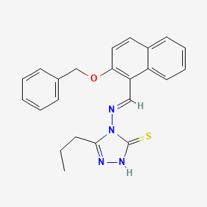 molecular formula C23H22N4OS B7747558 4-[(E)-(2-phenylmethoxynaphthalen-1-yl)methylideneamino]-3-propyl-1H-1,2,4-triazole-5-thione 