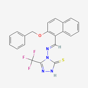 molecular formula C21H15F3N4OS B7747569 4-[(E)-(2-phenylmethoxynaphthalen-1-yl)methylideneamino]-3-(trifluoromethyl)-1H-1,2,4-triazole-5-thione 