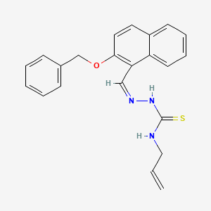molecular formula C22H21N3OS B7747573 1-[(Z)-(2-phenylmethoxynaphthalen-1-yl)methylideneamino]-3-prop-2-enylthiourea 