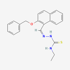 molecular formula C21H21N3OS B7747580 1-ethyl-3-[(Z)-(2-phenylmethoxynaphthalen-1-yl)methylideneamino]thiourea 