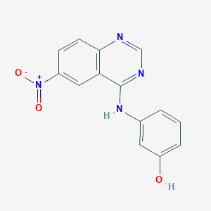 molecular formula C14H10N4O3 B7747581 3-[(6-Nitroquinazolin-4-yl)amino]phenol 