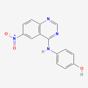 molecular formula C14H10N4O3 B7747584 4-(6-Nitroquinazolin-4-ylamino)phenol 