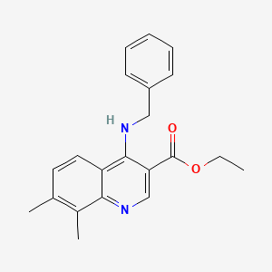 molecular formula C21H22N2O2 B7747596 Ethyl 4-(benzylamino)-7,8-dimethylquinoline-3-carboxylate 