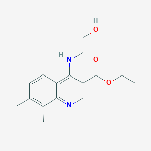 molecular formula C16H20N2O3 B7747598 Ethyl 4-(2-hydroxyethylamino)-7,8-dimethylquinoline-3-carboxylate 