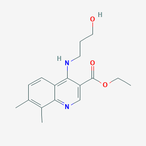 molecular formula C17H22N2O3 B7747599 Ethyl 4-(3-hydroxypropylamino)-7,8-dimethylquinoline-3-carboxylate 