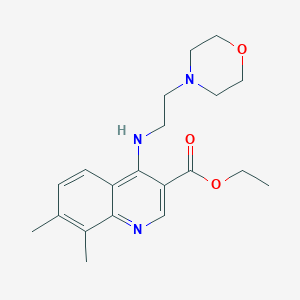 molecular formula C20H27N3O3 B7747604 7,8-Dimethyl-4-(2-morpholin-4-yl-ethylamino)-quinoline-3-carboxylic acid ethyl ester 