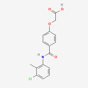 molecular formula C16H14ClNO4 B7747618 2-{4-[(3-Chloro-2-methylphenyl)carbamoyl]phenoxy}acetic acid 