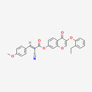 [3-(2-ethylphenoxy)-4-oxochromen-7-yl] (E)-2-cyano-3-(4-methoxyphenyl)prop-2-enoate