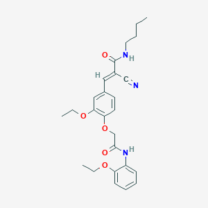 molecular formula C26H31N3O5 B7747632 (E)-N-butyl-2-cyano-3-[3-ethoxy-4-[2-(2-ethoxyanilino)-2-oxoethoxy]phenyl]prop-2-enamide 