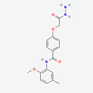 molecular formula C17H19N3O4 B7747640 4-(2-hydrazinyl-2-oxoethoxy)-N-(2-methoxy-5-methylphenyl)benzamide 