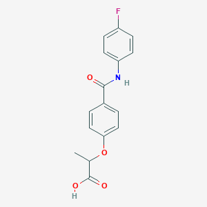molecular formula C16H14FNO4 B7747641 2-[4-[(4-Fluorophenyl)carbamoyl]phenoxy]propanoic acid 