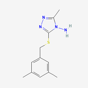 molecular formula C12H16N4S B7747686 3-[(3,5-Dimethylphenyl)methylsulfanyl]-5-methyl-1,2,4-triazol-4-amine 