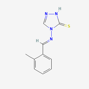 molecular formula C10H10N4S B7747690 (E)-4-((2-methylbenzylidene)amino)-4H-1,2,4-triazole-3-thiol 