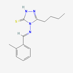 molecular formula C14H18N4S B7747696 5-butyl-4-[(E)-[(2-methylphenyl)methylidene]amino]-4H-1,2,4-triazole-3-thiol 