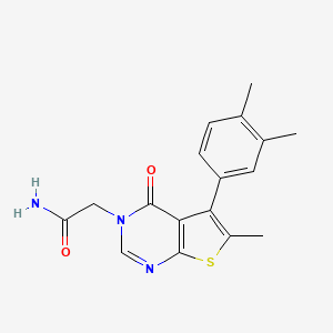 2-[5-(3,4-Dimethylphenyl)-6-methyl-4-oxothieno[2,3-d]pyrimidin-3-yl]acetamide