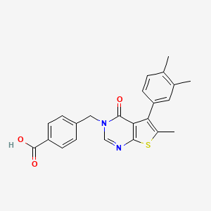 molecular formula C23H20N2O3S B7747719 4-{[5-(3,4-dimethylphenyl)-6-methyl-4-oxo-3H,4H-thieno[2,3-d]pyrimidin-3-yl]methyl}benzoicacid 