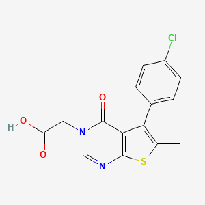 molecular formula C15H11ClN2O3S B7747727 [5-(4-Chlorophenyl)-6-methyl-4-oxothieno[2,3-d]pyrimidin-3(4H)-yl]acetic acid 