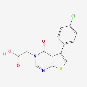molecular formula C16H13ClN2O3S B7747732 2-[5-(4-Chlorophenyl)-6-methyl-4-oxothieno[2,3-d]pyrimidin-3-yl]propanoic acid 