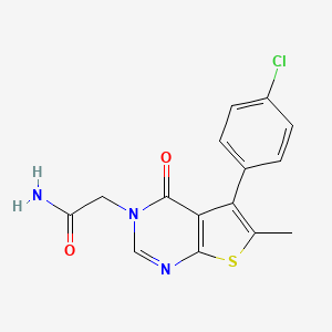 molecular formula C15H12ClN3O2S B7747738 2-[5-(4-Chlorophenyl)-6-methyl-4-oxothieno[2,3-d]pyrimidin-3-yl]acetamide 