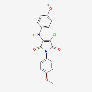 molecular formula C17H13ClN2O4 B7747859 3-Chloro-4-(4-hydroxyanilino)-1-(4-methoxyphenyl)pyrrole-2,5-dione 
