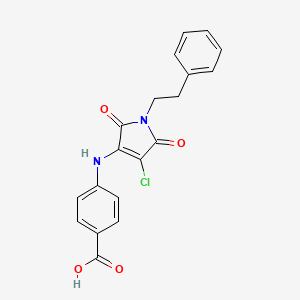 molecular formula C19H15ClN2O4 B7747868 4-[[4-Chloro-2,5-dioxo-1-(2-phenylethyl)pyrrol-3-yl]amino]benzoic acid 