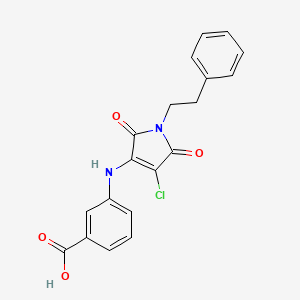 molecular formula C19H15ClN2O4 B7747873 3-{[4-chloro-2,5-dioxo-1-(2-phenylethyl)-2,5-dihydro-1H-pyrrol-3-yl]amino}benzoic acid 