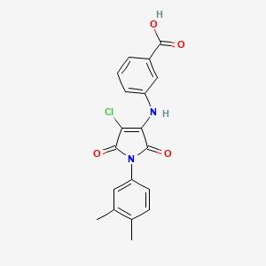 molecular formula C19H15ClN2O4 B7747880 3-{[4-chloro-1-(3,4-dimethylphenyl)-2,5-dioxo-2,5-dihydro-1H-pyrrol-3-yl]amino}benzoic acid 