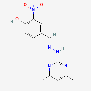 molecular formula C13H13N5O3 B7747894 4-[(E)-[(4,6-dimethylpyrimidin-2-yl)hydrazinylidene]methyl]-2-nitrophenol 