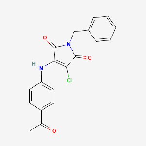 molecular formula C19H15ClN2O3 B7747901 3-[(4-acetylphenyl)amino]-1-benzyl-4-chloro-2,5-dihydro-1H-pyrrole-2,5-dione 