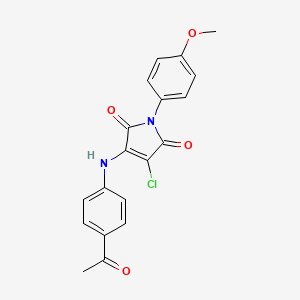 molecular formula C19H15ClN2O4 B7747902 3-((4-acetylphenyl)amino)-4-chloro-1-(4-methoxyphenyl)-1H-pyrrole-2,5-dione 