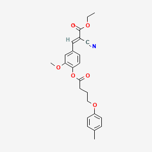 ethyl (E)-2-cyano-3-[3-methoxy-4-[4-(4-methylphenoxy)butanoyloxy]phenyl]prop-2-enoate