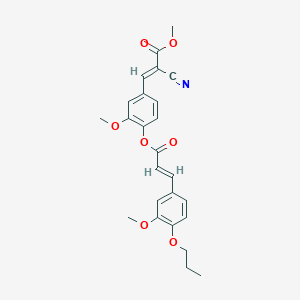 molecular formula C25H25NO7 B7747910 methyl (E)-2-cyano-3-[3-methoxy-4-[(E)-3-(3-methoxy-4-propoxyphenyl)prop-2-enoyl]oxyphenyl]prop-2-enoate 