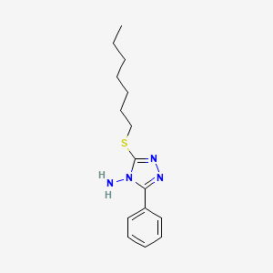 molecular formula C15H22N4S B7747932 3-(庚硫基)-5-苯基-4H-1,2,4-三唑-4-胺 