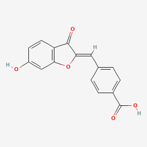 molecular formula C16H10O5 B7747945 4-[(Z)-(6-hydroxy-3-oxo-1-benzofuran-2-ylidene)methyl]benzoic acid 