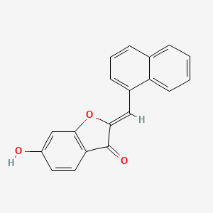 molecular formula C19H12O3 B7747950 (2Z)-6-hydroxy-2-(naphthalen-1-ylmethylidene)-2,3-dihydro-1-benzofuran-3-one 