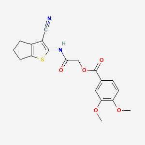 [2-[(3-cyano-5,6-dihydro-4H-cyclopenta[b]thiophen-2-yl)amino]-2-oxoethyl] 3,4-dimethoxybenzoate