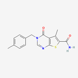 molecular formula C16H15N3O2S B7748023 5-Methyl-3-[(4-methylphenyl)methyl]-4-oxothieno[2,3-d]pyrimidine-6-carboxamide 