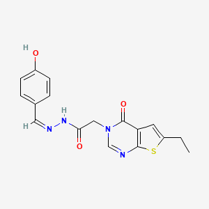 2-(6-ethyl-4-oxothieno[2,3-d]pyrimidin-3-yl)-N-[(Z)-(4-hydroxyphenyl)methylideneamino]acetamide