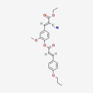 ethyl (E)-2-cyano-3-[3-methoxy-4-[(E)-3-(4-propoxyphenyl)prop-2-enoyl]oxyphenyl]prop-2-enoate
