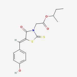 molecular formula C16H17NO4S2 B7748093 butan-2-yl 2-[(5Z)-5-[(4-hydroxyphenyl)methylidene]-4-oxo-2-sulfanylidene-1,3-thiazolidin-3-yl]acetate 