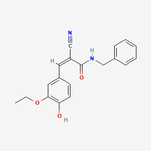 (2Z)-N-benzyl-2-cyano-3-(3-ethoxy-4-hydroxyphenyl)prop-2-enamide