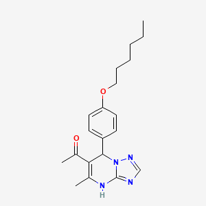 1-[7-(4-Hexoxyphenyl)-5-methyl-4,7-dihydro-[1,2,4]triazolo[1,5-a]pyrimidin-6-yl]ethanone